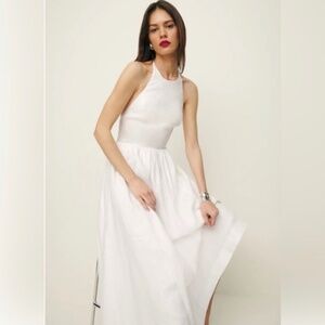 Reformation Percy Linen Dress White